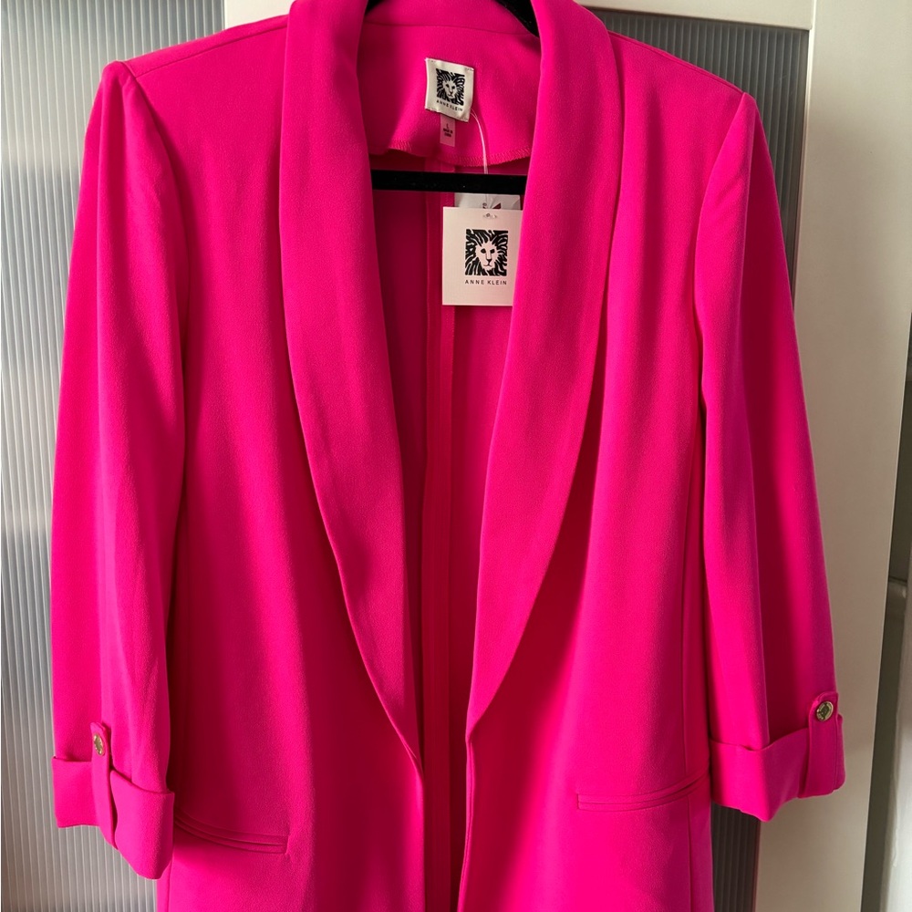 Ann Klein Long Pink Blazer